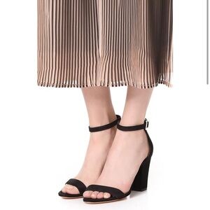 Schutz Jenny Lee Black Suede Block Heels